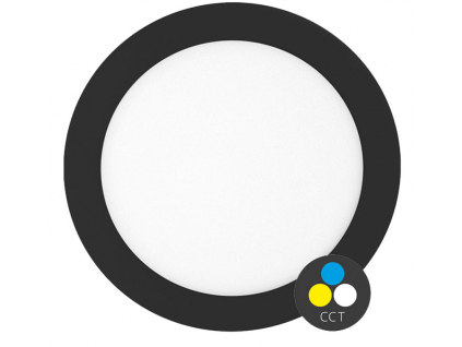 černý vestavný LED panel 225mm 18W CCT LADA IP44