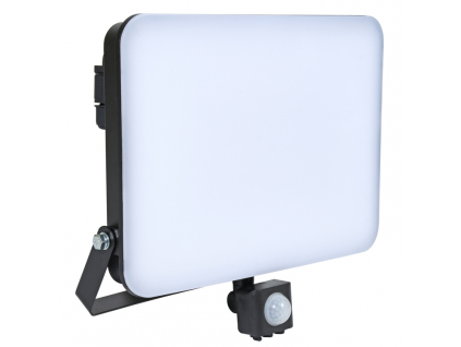 Černý LED reflektor FIST 5000K IP65 s pohybovým čidlem