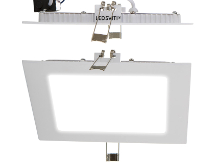 Bílý hranatý vestavný LED panel 166x166mm