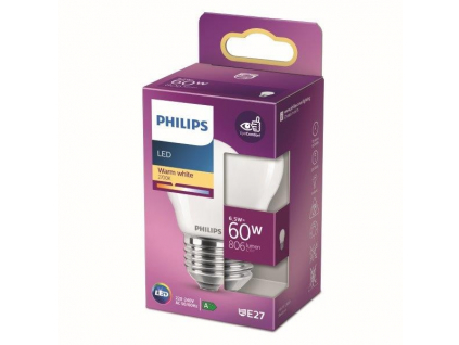 Philips 8718699762858 LED žárovka 1x6,5W | E27 | 806lm | 2700K - teplá bílá, matná bílá, EyeComfort