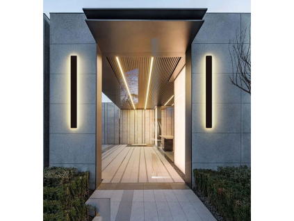Černé LED moderní nástěnné svítidlo strip Z 200cm/8cm IP65