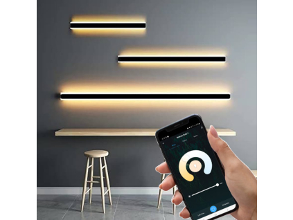 SMART Černé LED moderní nástěnné svítidlo strip 45W P 150cm/8cm IP20 CCT