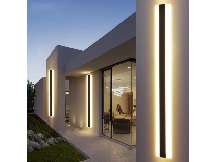 Černé LED moderní nástěnné svítidlo strip 36W P 120cm/8cm IP65 CCT