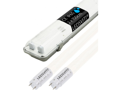 LED zářivkové těleso 150cm + 2x LED zářivka 20W teplá bílá 4600lm