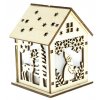 RXL 333 Dřevěná svítící dekorace domeček na baterie teplá bílá