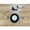Černý vestavný LED panel 6W kulatý 120mm denní bílá