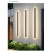 Černé LED moderní nástěnné svítidlo strip P 150cm/8cm s čidlem