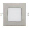 Stmívatelný stříbrný vestavný LED panel 120x120 mm 6W studená bílá
