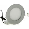 Stmívatelný stříbrný kruhový vestavný LED panel 120mm 6W denní bílá