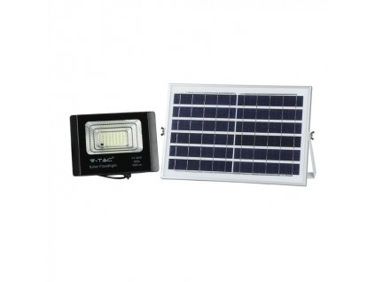 LED reflektor se solárním panelem 12W-4000K-IP65-černí-VT-25W