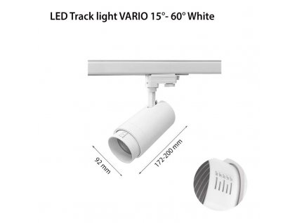 LED Track light VARIO 15° 60° White