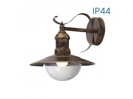VIVALUX Nástěnná lampa staré zlato E27-230V-IP44-WD010/AB