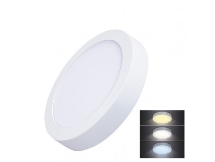 Solight LED mini panel CCT, přisazený, 18W, 1530lm, 3000K, 4000K, 6000K, kulatý