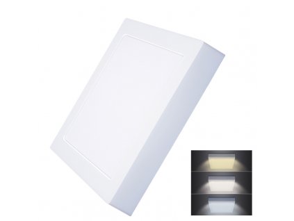 Solight LED mini panel CCT, přisazený, 18W, 1530lm, 3000K, 4000K, 6000K, čtvercový