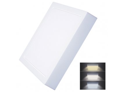 Solight LED mini panel CCT, přisazený, 24W, 1800lm, 3000K, 4000K, 6000K, čtvercový