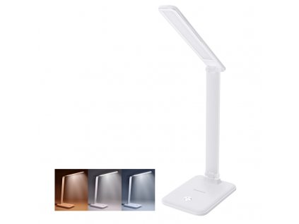 Solight LED stolní lampička 10W, 490lm, změna CCT, stmívání, bílá (Barevná teplota (К) 3000-6000 K, Barva krytu Bílá)