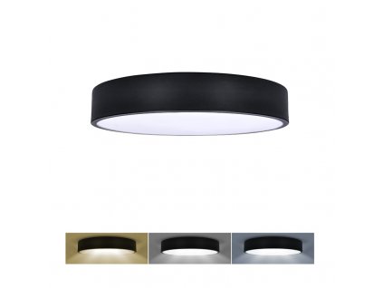 Solight LED stropní osvětlení LECCE, 3CCT, 36W, 2100lm, 30cm, 3000/4000/6000K, černá (Stupeň krytí (IP) IP20, Barva krytu Černá, Barevná teplota (К) 3000-6000 K)
