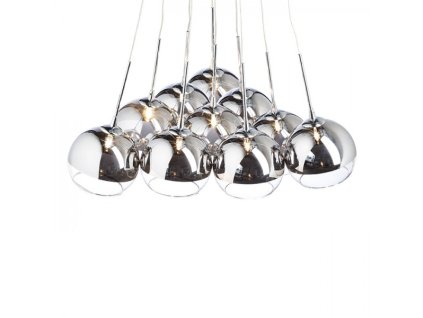 RENDL ASTRAL závěsná chromované sklo/čiré sklo 230V/12V G4 10x20W (Barva / Materiál chromované sklo, čiré sklo)