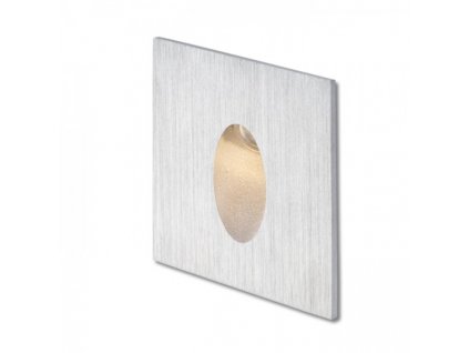RENDL ELICA SQ zápustná česaný hliník 230V LED 3W IP54 3000K (Barva / Materiál česaný hliník)