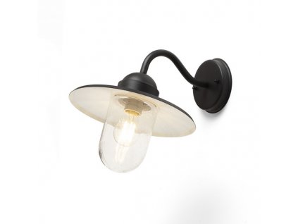 RENDL BEACON nástěnná černá strukturované sklo 230V LED E27 15W IP44 (Barva / Materiál strukturované sklo, Barva Černá)