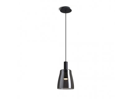 RENDL R13652 BELLINI LED závěsné svítidlo, skleněná černá kouřové sklo