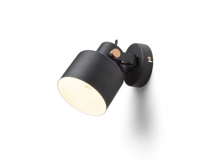 RENDL CELEIA přisazená matná černá česaná měď 230V LED E27 11W (Barva / Materiál česaná měď, Barva Černá)