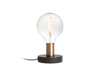 RENDL ALGOT stolní černá česaná měď 230V LED E27 15W (Barva / Materiál česaná měď, Barva Černá)