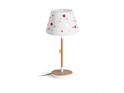 RENDL R14037 KEITH/DELISA stolní lampa, dekorativní bílá knoflíky/buk (Barva / Materiál knoflíky, buk, Barva Bílá)