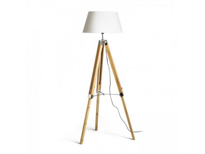 RENDL R14044 ALVIS/AMBITUS stojanová lampa, dekorativní bílá bambus/chrom (Barva / Materiál bambus, chrom, Barva Bílá)