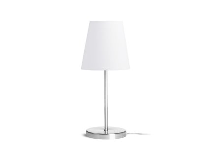 RENDL NYC/CONNY 15/15 stolní Polycotton bílá/nikl 230V LED E27 11W (Barva / Materiál Polycotton bílá, nikl)