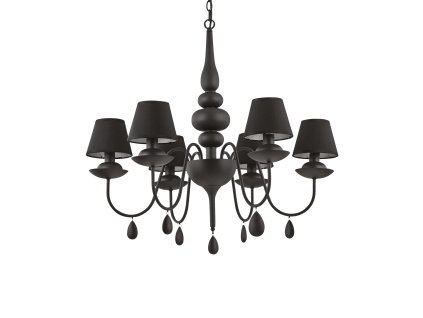 Ideal Lux - 111872 Designový lustr BLANCHE NERO 6xE14 černí