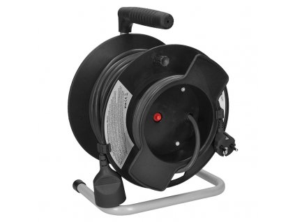 Solight prodlužovací přívod na bubnu, 1 zásuvka, 25m, černý kabel, 3x 1,5mm2 (Barva krytu Černá, Stupeň krytí (IP) IP20)