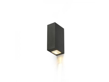 RENDL NICK II nástěnná černý elox 230V LED 2x3W 10° IP54 3000K (Barva / Materiál česaný hliník)