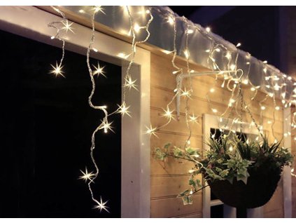 Solight LED vánoční závěs, rampouchy, 360 LED, 9m x 0,7m, přívod 6m, venkovní, teplé bílé světlo