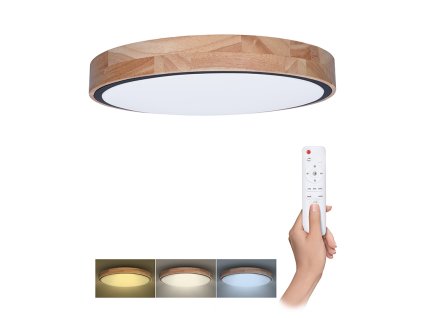 Solight LED osvětlení s dálkovým ovladačem Iron Oak, 48W, 3360lm, 40cm, změna chromatičnosti, stmívatelné (Barva krytu Hnědá, Stupeň krytí (IP) IP20, Barevná teplota (К) 3000-6000 K)