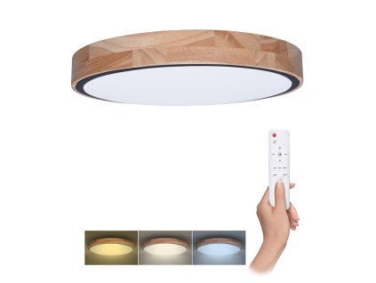 Solight LED osvětlení s dálkovým ovladačem Iron Oak, 60W, 4200lm, 51cm, změna chromatičnosti, stmívatelné (Barevná teplota (К) 3000-6000 K, Stupeň krytí (IP) IP20, Barva krytu Hnědá)