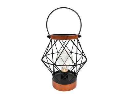 Solight kovová lucerna se žárovkou s micro LED, teplá bílá, 3xAA, 20cm (Stupeň krytí (IP) IP20, Barevná teplota (К) 3000 K, Barva krytu Černá)