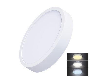Solight LED mini panel CCT, přisazený, 24W, 1800lm, 3000K, 4000K, 6000K, kulatý