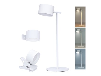 Solight LED nabíjecí lampička 3v1, 280lm, změna CCT, stmívání, bílá (Barevná teplota (К) 3000-6000 K, Barva krytu Bílá)