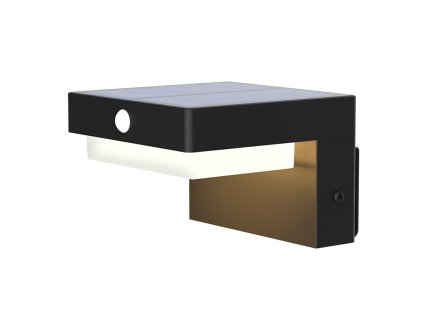 Solight LED solární nástěnné osvětlení Palermo, 5W, 400lm, 3000K (Barva krytu Černá, Barevná teplota (К) 3000 K, Stupeň krytí (IP) IP54)