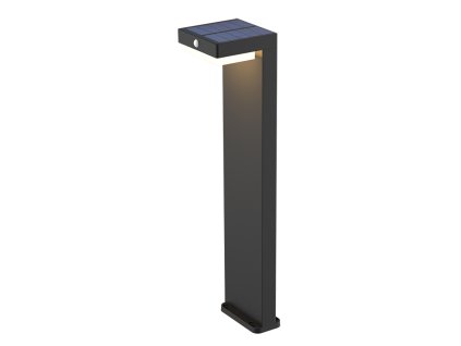 Solight LED solární sloupkové osvětlení Palermo, 5W, 400lm, 3000K (Barevná teplota (К) 3000 K, Barva krytu Černá, Stupeň krytí (IP) IP54)