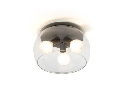 RENDL AMANDA stropní matná černá čiré sklo 230V LED E27 3x15W (Barva / Materiál čiré sklo, Barva Černá)