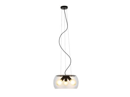 RENDL AMANDA závěsná matná černá kouřové sklo 230V LED E27 3x15W (Barva / Materiál kouřové sklo, Barva Černá)