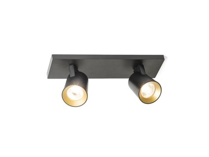 RENDL KENNY II přisazená černá/zlatá 230V LED GU10 2x8W (Barva Černá)