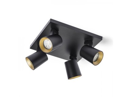 KENNY IV stropní černá/zlatá 230V LED GU10 4x8W
