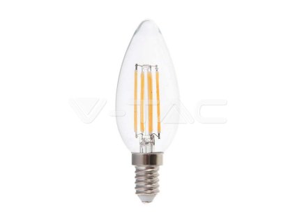 LED Žárovka 5.5W Filament E14 Stmívatelná Čirá Svíčka 3000K