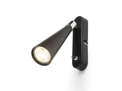 RENDL ALEXIS nástěnná černá chrom 230V LED GU10 5W (Barva / Materiál chrom)