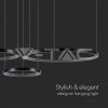 V-TAC - Designové závěsné LED svítidlo 57W crystal černé VT-7824