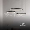 V-TAC - Designové závěsné LED svítidlo 57W crystal černé VT-7824