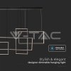 V-TAC - LED designové svítidlo závěsné 45W 3000K Černé tělo VT-7923-B